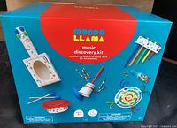 Front of sealed Mondo Llama Music Discovery Kit box showing product images