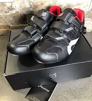 Pair of Peloton shoes on original box