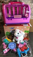 Entire set with carrier, cat plush, accessories and box