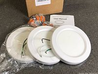 Three panel lights, hardware, manual and box