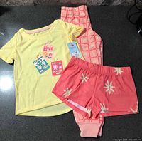 Full view of all three pajama pieces laid out