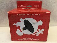 Front of box showing ceramic heater bulb image and specs