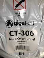 Packaged Gigatent CT-306 Multi Colour Tunnel label visible