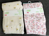 Both pairs of packaged Uniqlo toddler leggings