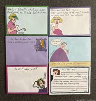 All six sealed note pads displayed front facing