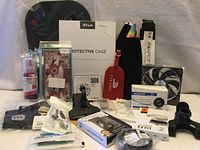 Full lot overview showing all boxed and packaged items