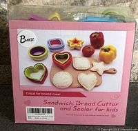 Back of box showing product name and sample shapes