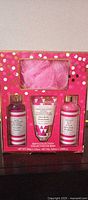 Front of boxed 4-piece Bath Haus gift set
