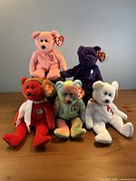 Group shot of all five Ty Beanie Baby bears