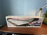 Front view of boxed Mattel Sizzlers Fat Track Big O Layout set