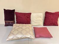 Front view of all six pillows lined up