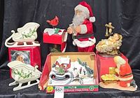 Group shot of all seven Christmas décor items