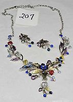 Full view of necklace and earrings