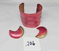 Cuff bracelet and both earrings overall layout