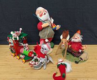 Group shot of all seven Annalee Christmas figures