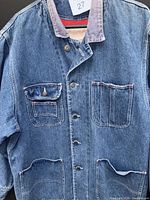 Front view showing overall style, pockets, buttons