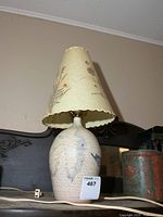 Full view of lamp with shade