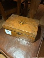 top and front view showing size and inlay