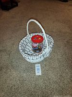 Basket with card holder inside