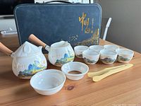 Complete tea set displayed on table