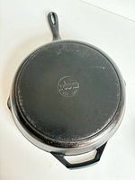 Bottom of skillet showing overall condition