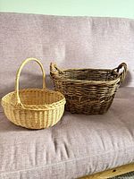 Both baskets side by side for size and color comparison