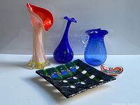 Group shot showing all five glass pieces