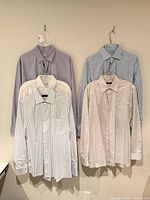 All five shirts hanging front view
