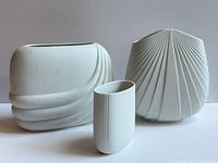 All three Rosenthal Studio Line white porcelain vases grouped