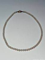 Full view of 15" pearl necklace