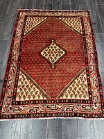 Full view of rug showing entire design and dimensions