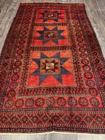 Full view of the Zanjan rug showing overall design and dimensions