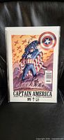 Front view of Captain America #1 in bag and board