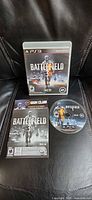 Front of PS3 Battlefield 3 case, manual and disc