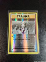 Front view of Professor Oak's Hint reverse holo card in sleeve