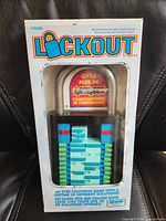 Front of boxed Irwin Lockout puzzle showing model 70300 and over 4 million combinations claim