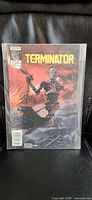 Front cover of Terminator #1 comic in protective bag showing artwork and title