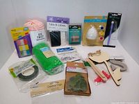 Overall shot of all office and craft supply items displayed together