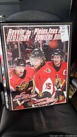 Framed Revvin' the Red Light Ottawa Senators poster showing three players