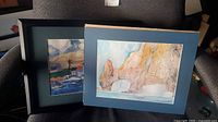 Both framed watercolor paintings together