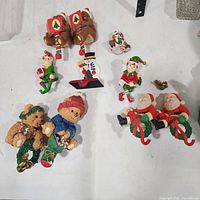 Group shot of all ten Christmas figurines