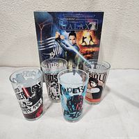 Four Star Wars graphic pint glasses and pop-up book overall view