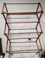Drying rack fully extended showing overall structure and rods
