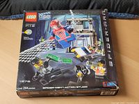 Front of Lego Studios Spider-Man Action Studio box showing set art and piece count