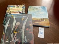 All three hardcover art books arranged on table showing front covers