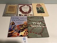 Top view of the five craft books showing full covers for identification