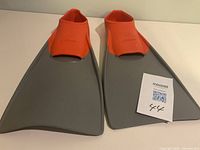 Top view of both fins showing color and condition