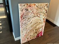 Front view of abstract canvas painting showing full artwork