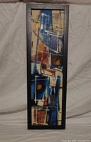 Front view of framed abstract oil painting