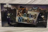 Front view of Running Numbers slot machine glass panel